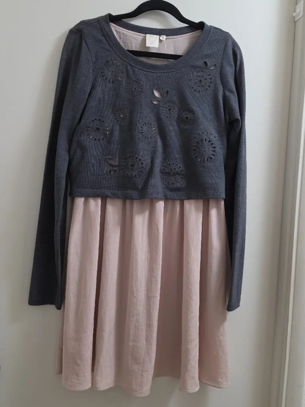 ANTHROPOLOGIE E by ELOISE Eyelet Sweater Twofer Dress - Picture 2 of 10